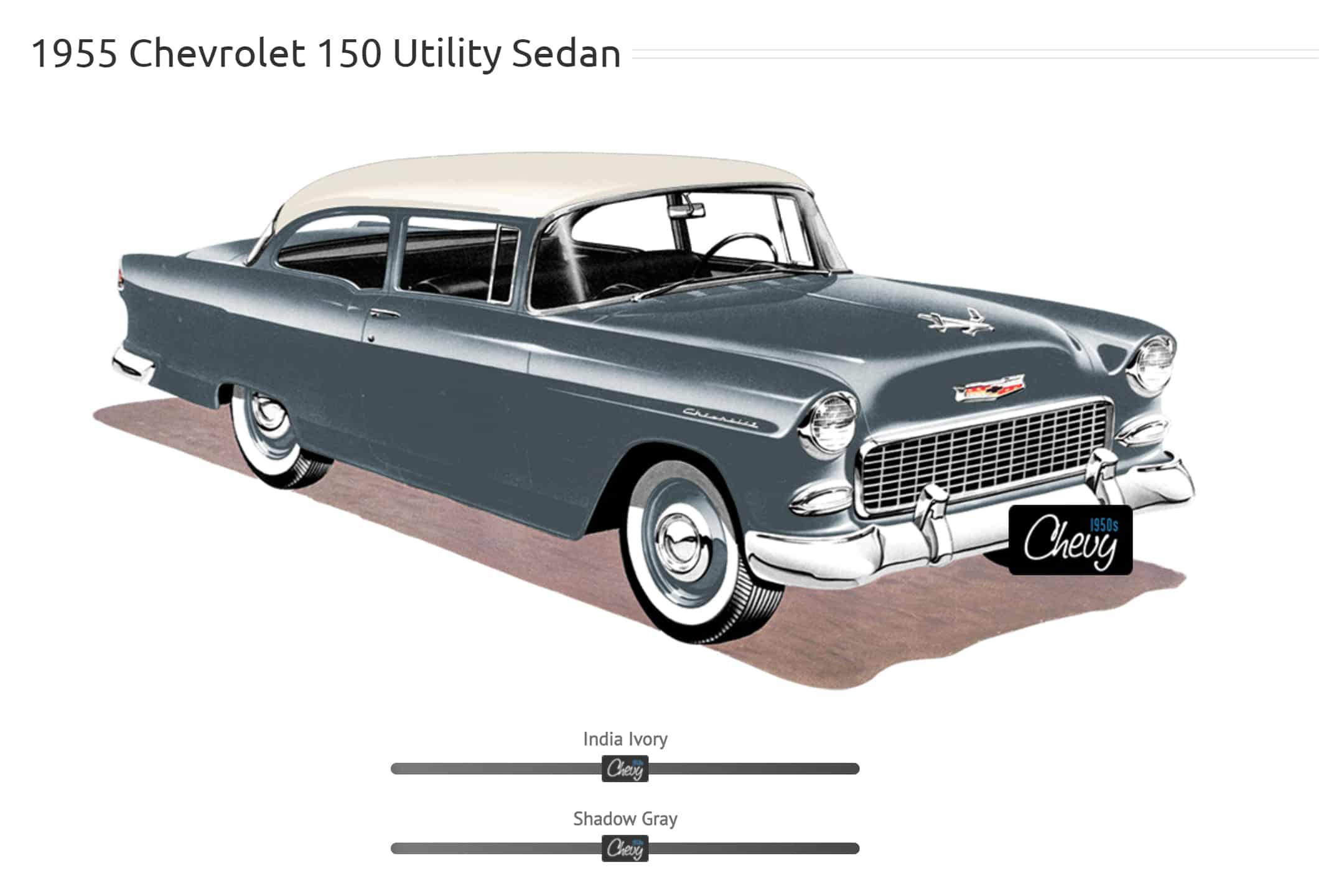 1955 Chevrolet 150 Utility Sedan Coloring Tool - 1950s Chevy